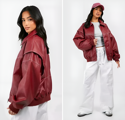 Faye™ | Oversized Läderjacka