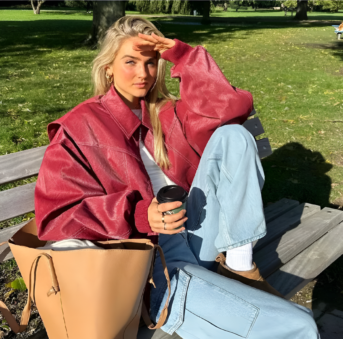 Faye™ | Oversized Läderjacka